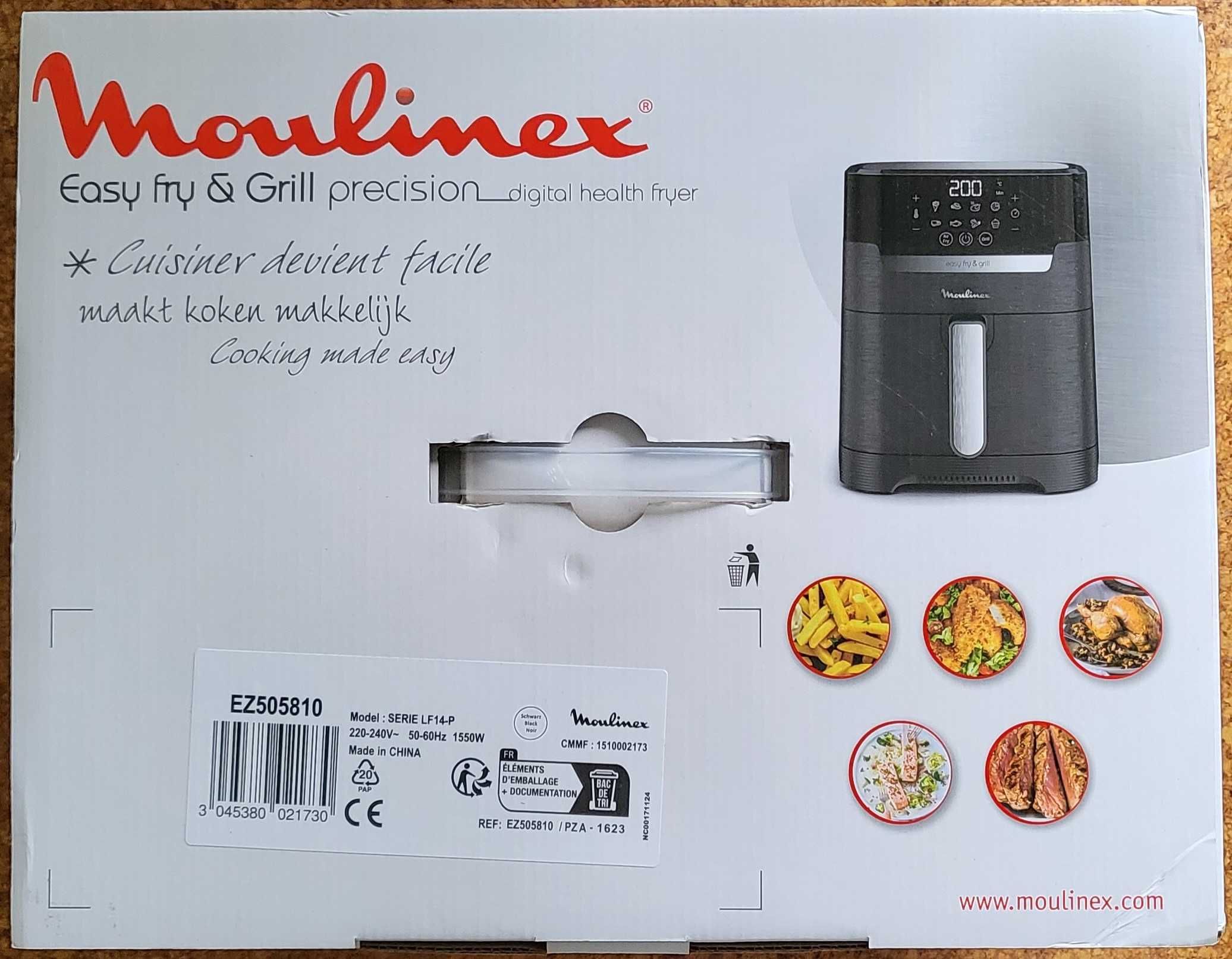 Fritadeira Sem Óleo Air Fryer & Grill Precision da Moulinex, Nova