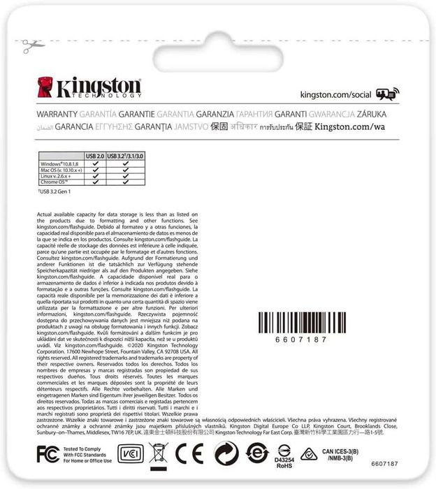 Pen USB 3.2 Kingston DataTraveler Exodia Drive DTX 64 GB  ENVIO GRÁTIS