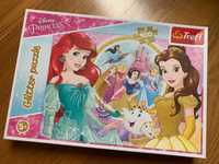 Puzzle JAK NOWE! Trefl Wspomnienia Belli i Arielki Disney 14819 Brokat