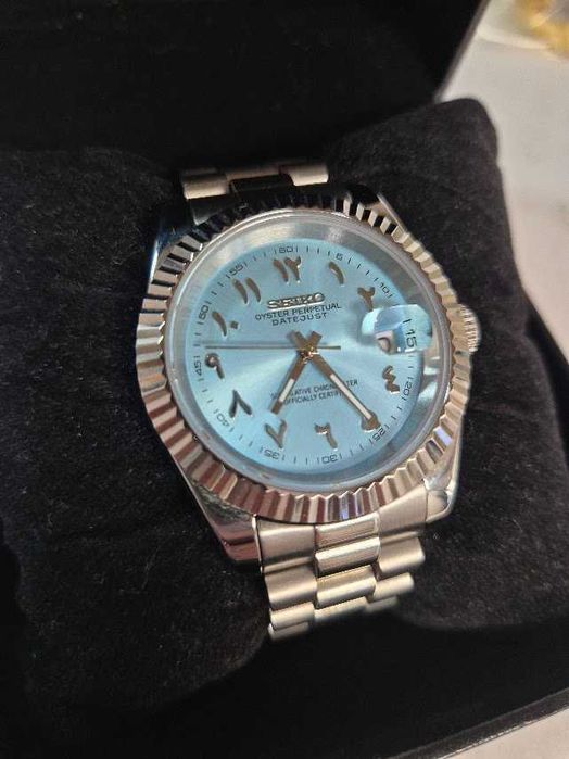Zegarek SeikoMod - Arabic numerals, Ice blue (automat) + pudełko