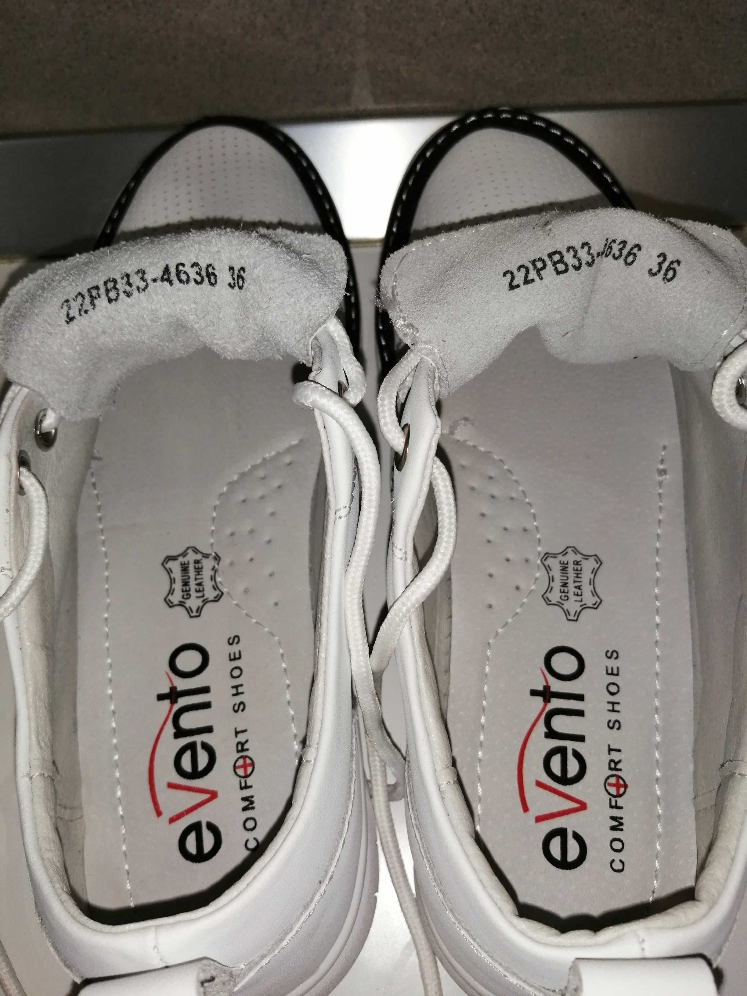SNEAKERSY Białe półbuty ze skóry rozm.36