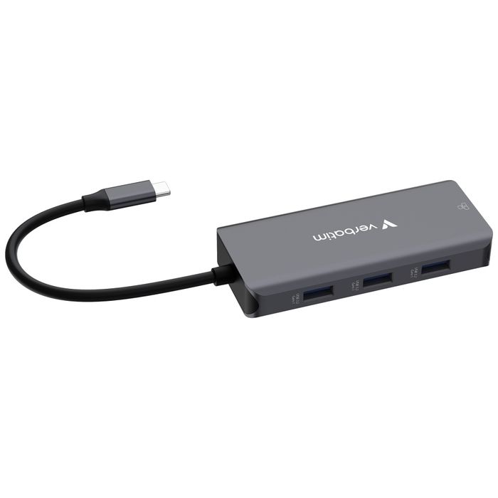 Adapter Hub Verbatim USB-C/HDMI/3xUSB-A  3.2/RJ45 aluminiowy 32157