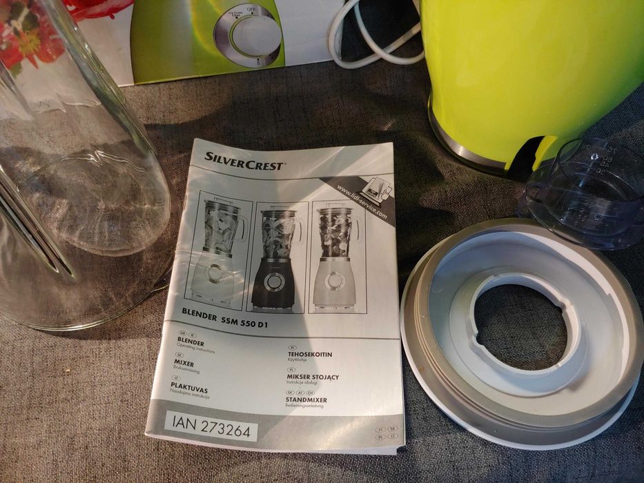 Blender ze szklanym kielichem dzbankiem Silvercrest mikser SSM 550 D1