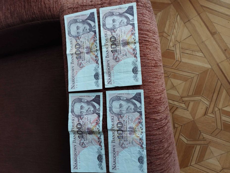 sprzedam 4 banknoty 100zł z 1986r