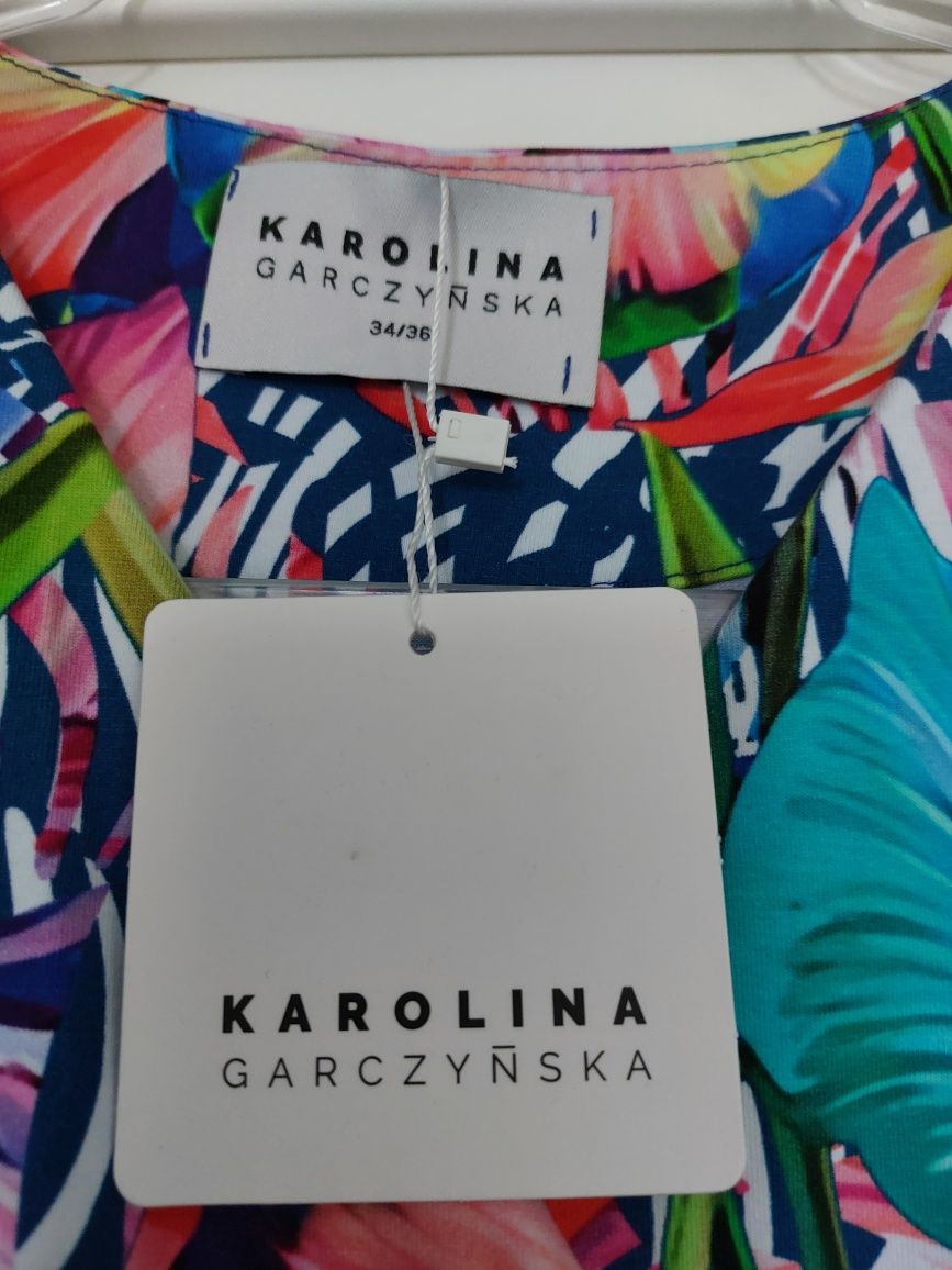 Sukienka Laura midi Karolina Garczyńska 34/36 nowa kwiaty