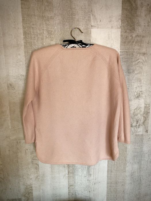 Sweter damski wełna jedwab kaszmir włoski róż pudrowy z wysylką