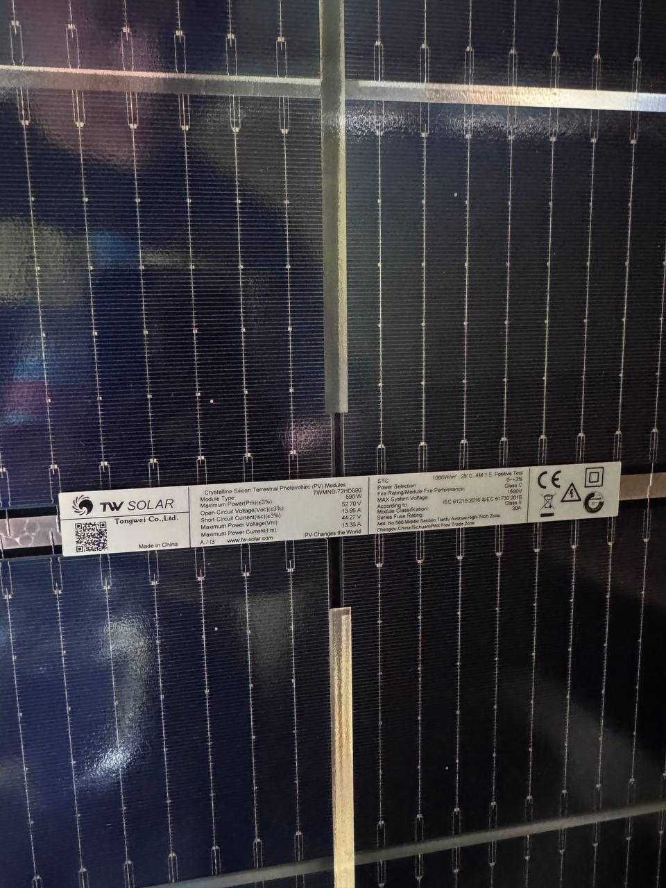 Сонячні панелі Tongwei Solar TWMND72HD590 590W на складі в Кременчуці.