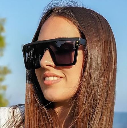 Okulary przeciwsłoneczne louis ze złotymi GWIAZDAMI Proste, blogerskie