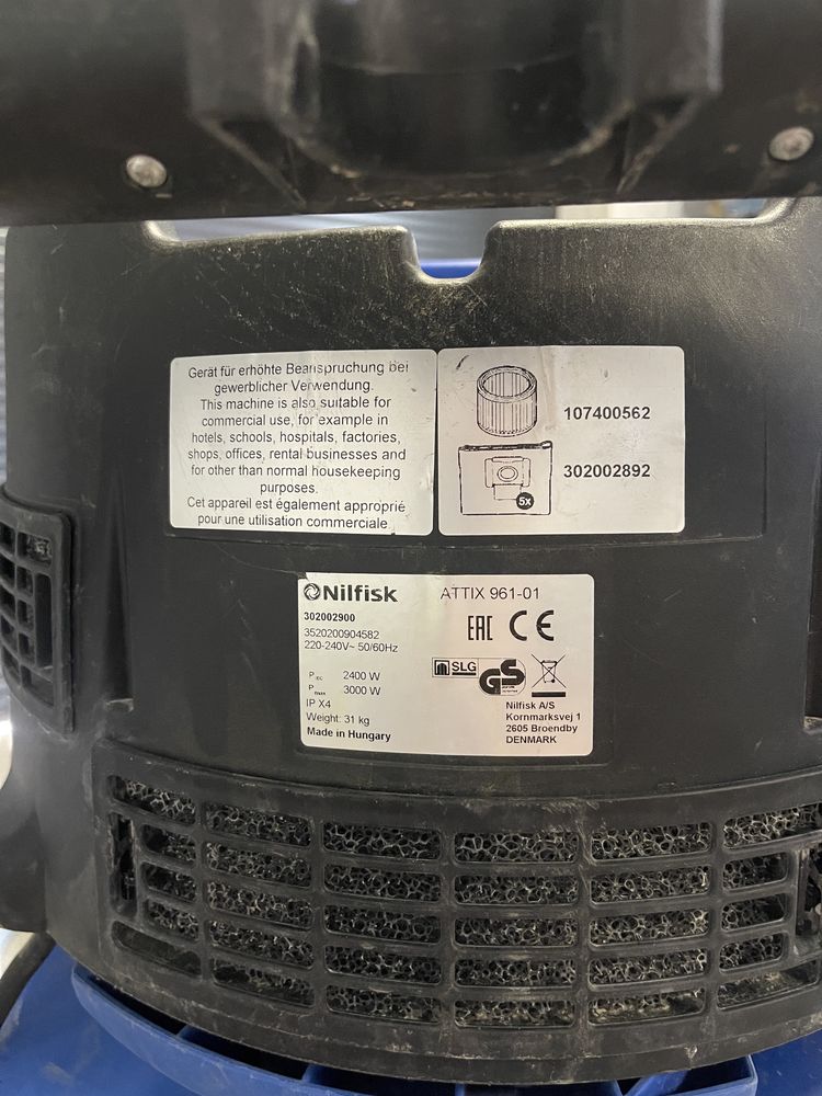 Odkurzacz przemyslowy Nilfisk ATTIX 9 /3000w , mega moc