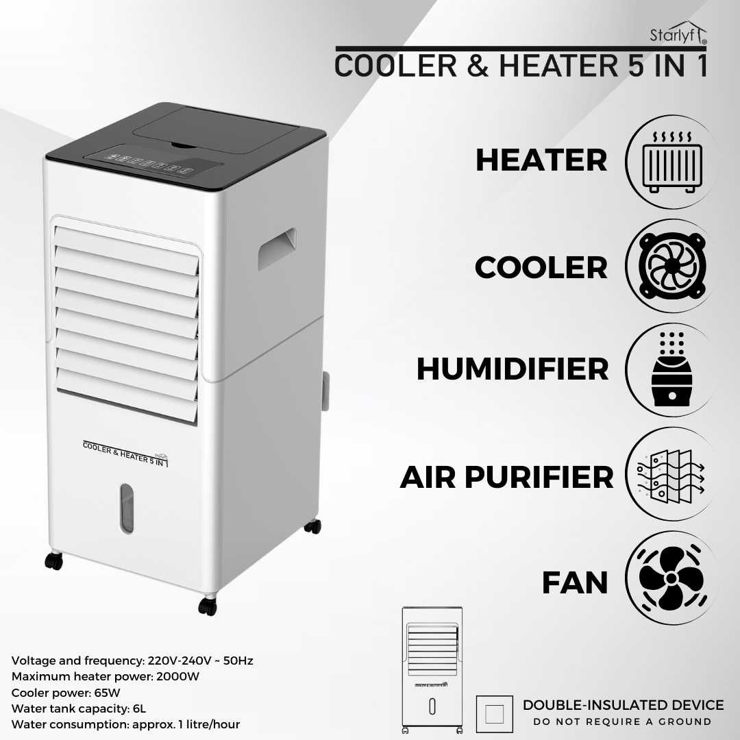 Starlyf Cooler & Heater 5 em 1 – Climatize Sua Casa o Ano Inteiro!