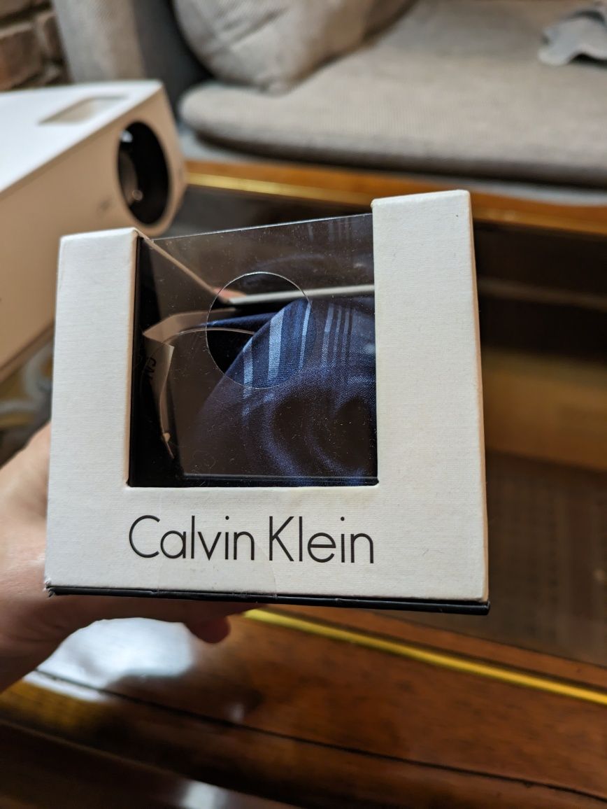 Krawat Calvin Klein granat i niebieski