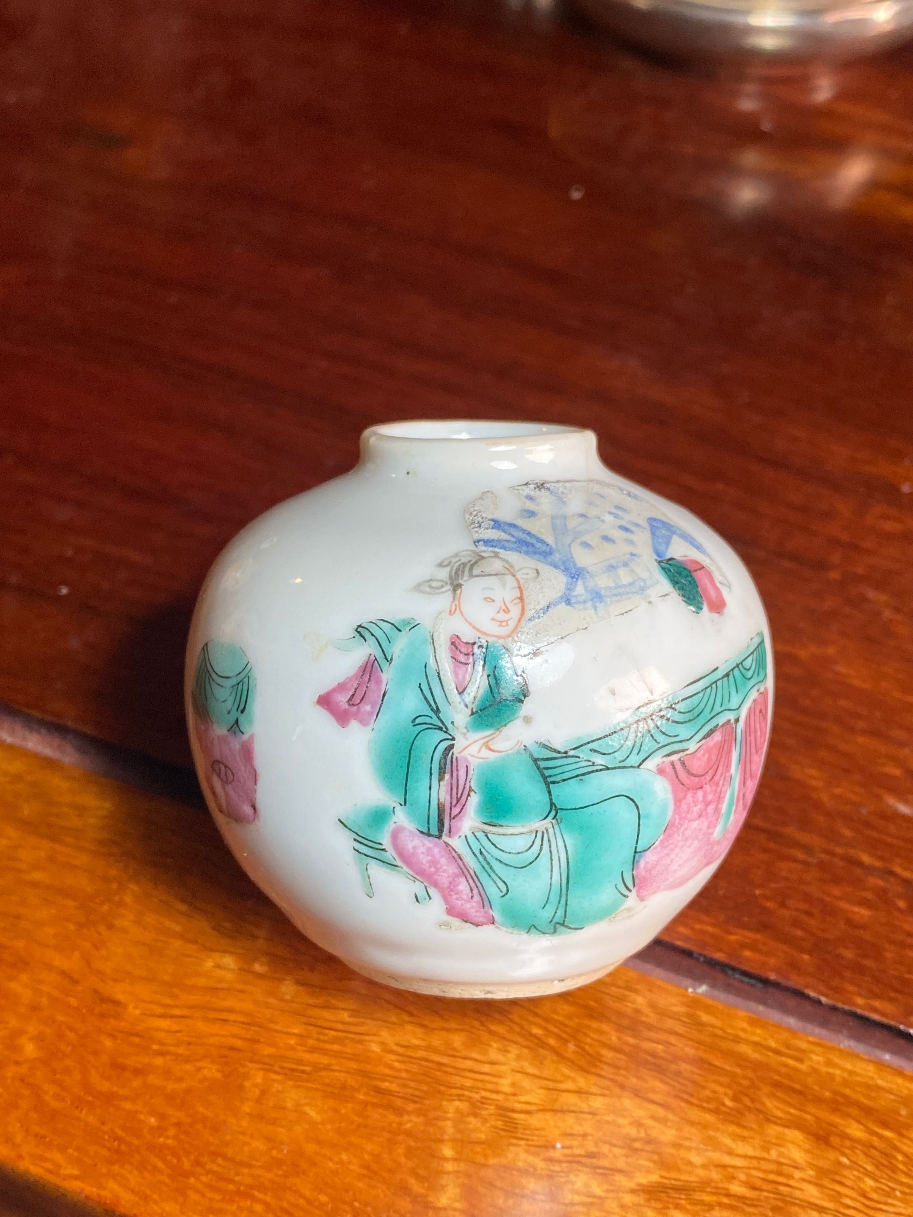 Pote especiarias Bojan Porcelana Chinesa Séc XVIII 5 cm