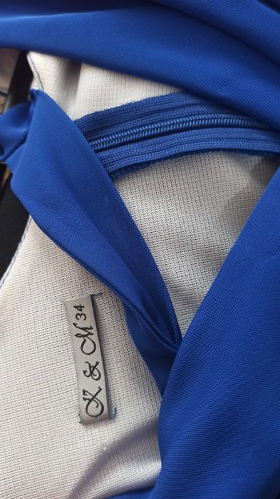 Sukienka długa niebieska szafirowa 34