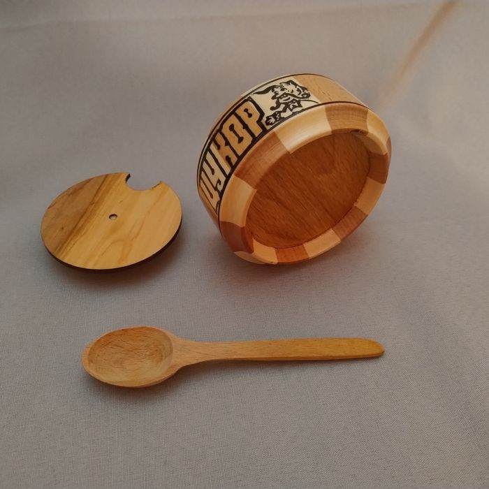 Дерев’яна цукорниця з бука, ручна робота