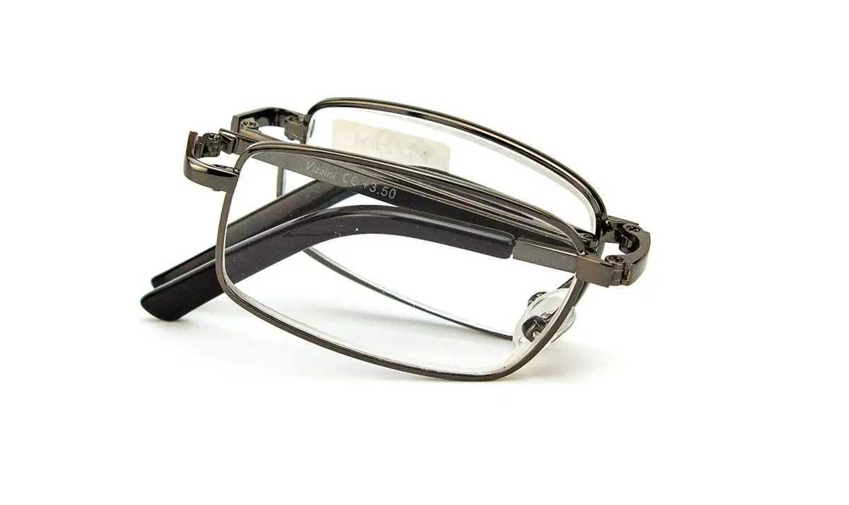 Складные очки с чехлом на змейке "Vizzini" цвет - серебро