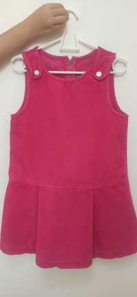 Sukienka sztruksowa różowa, rozmiar 116, 6 lat Benetton