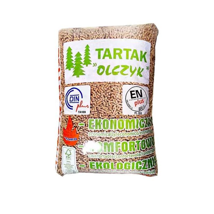 Pellet drzewny Olczyk  paleta 1050kg 70 worków DINplus / Enplus A1 6mm