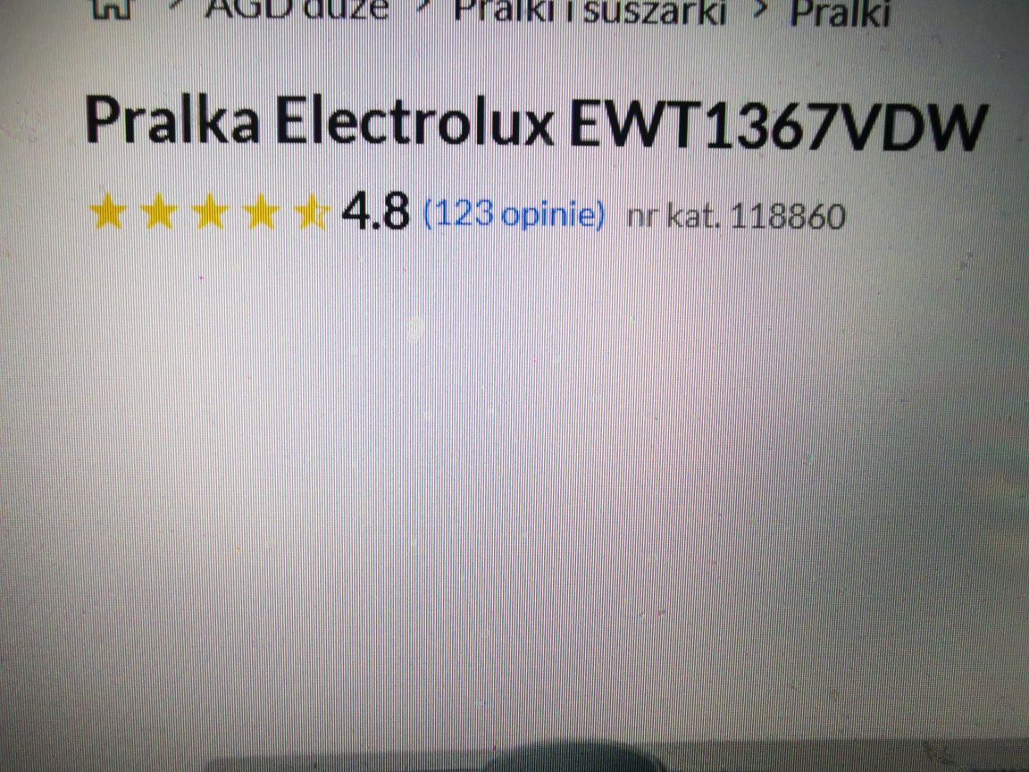 Sprzedam pralkę EWT 1367VDW.