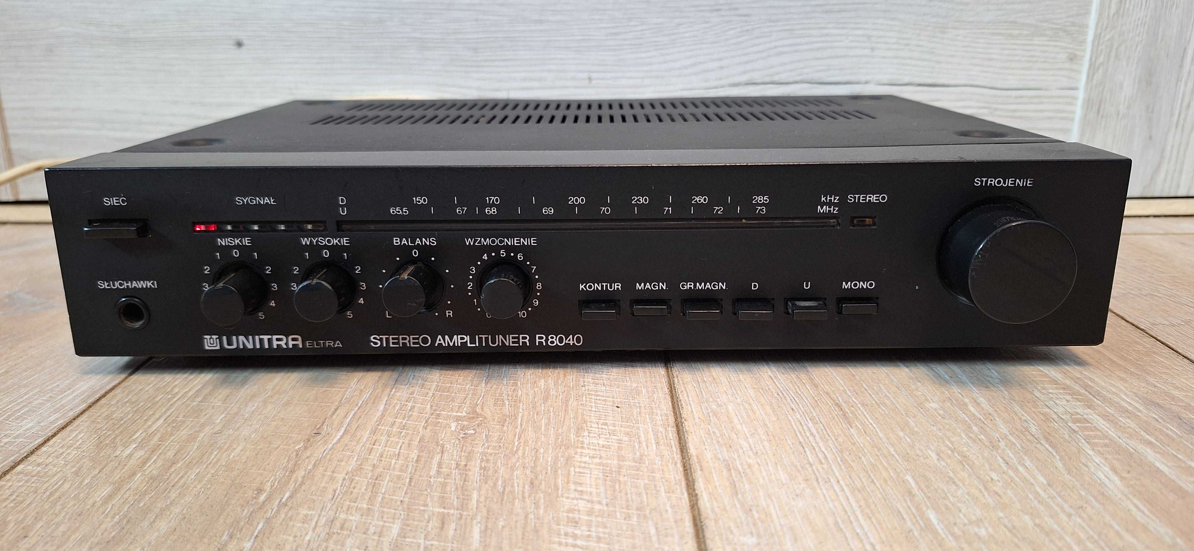 Amplituner Unitra R 8040 Czarny BDB STAN 100% SPRAWNY NIE PRZESTROJONY
