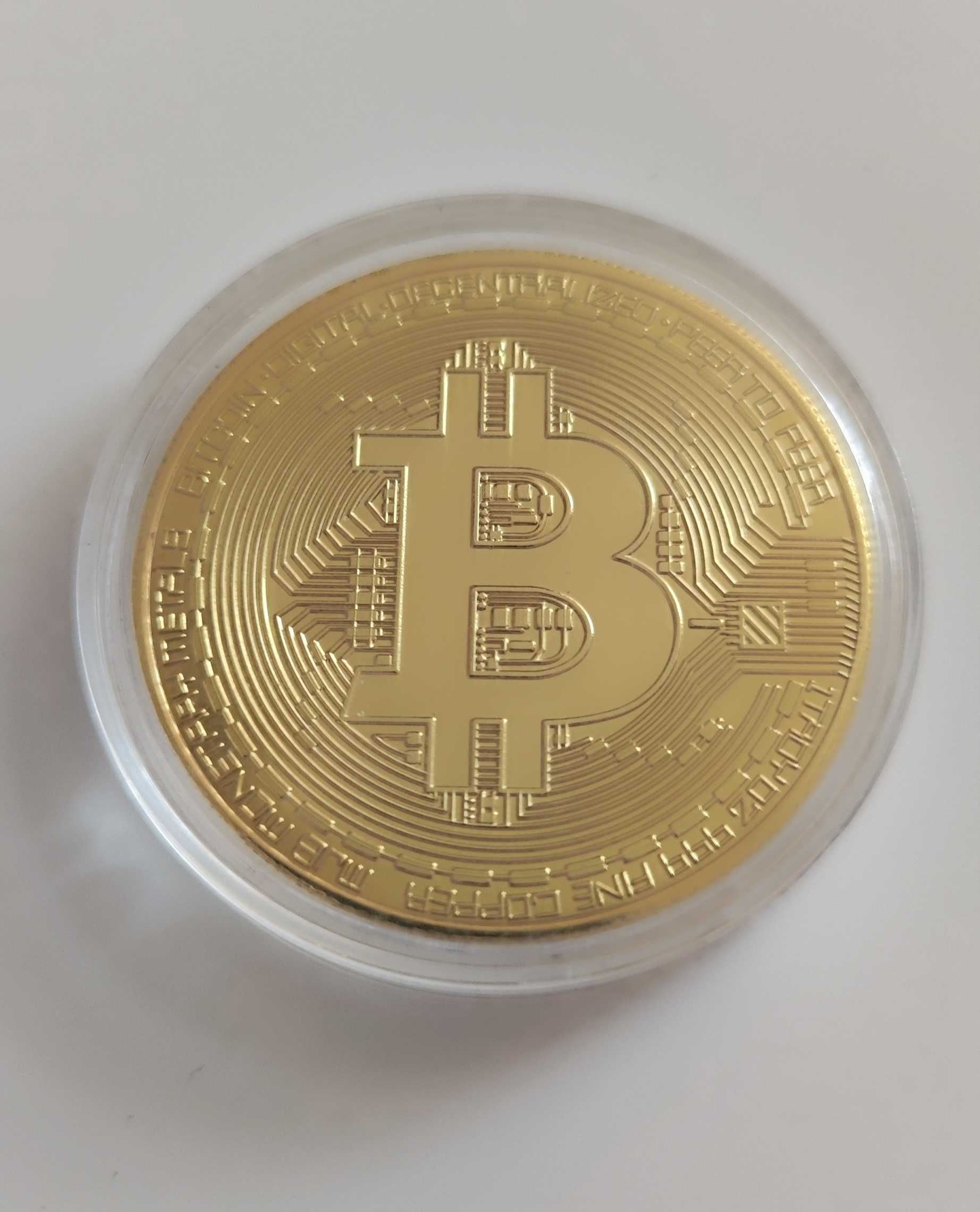 Монета Bitcoin в боксі Біткоїн Биткоин Сувенір