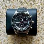 Zegarek Seiko Chronograph SNDG57P2 45 mm czarny skórzany pasek