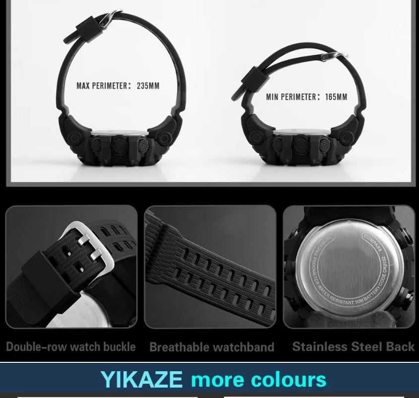 Новые Часы YIKAZE Цифровые, спортивные многофункциональные электронные