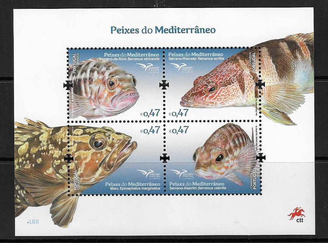 Bloco de Portugal de 2016 novo. Tema Peixes