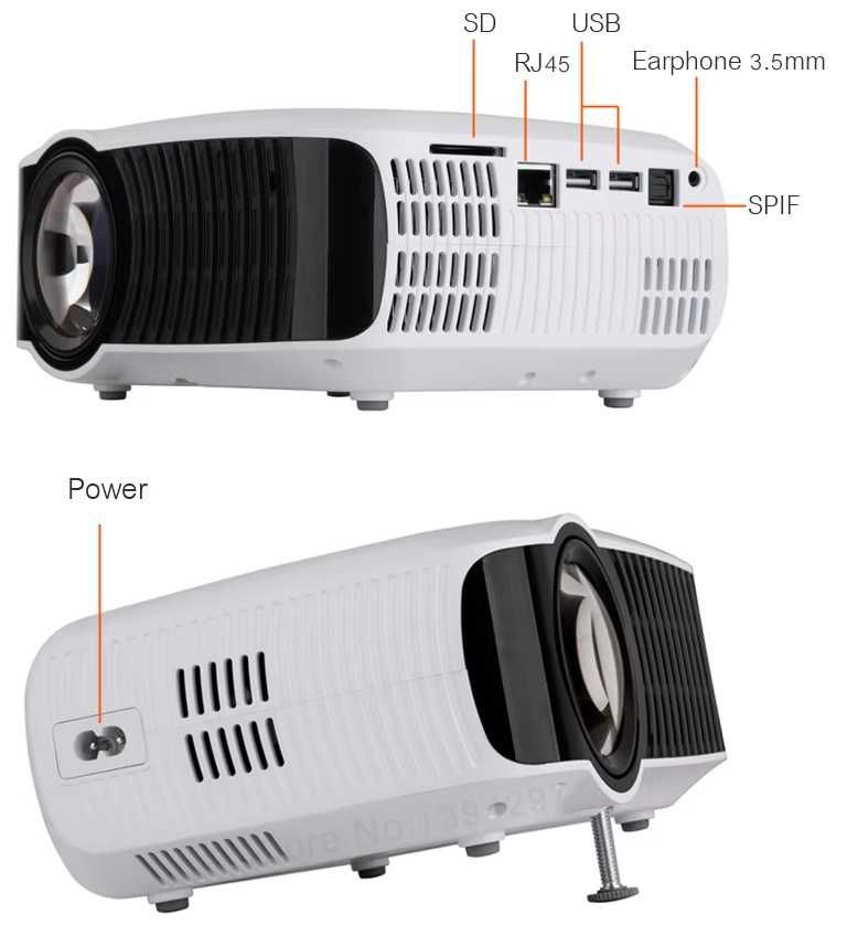 Проектор AUN T30/RUISHIDA M3, 3000LM 1280x720 пікс. HD 1080P Android