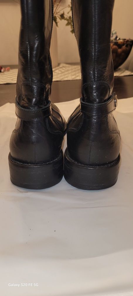 Skórzane kozaki r. 38