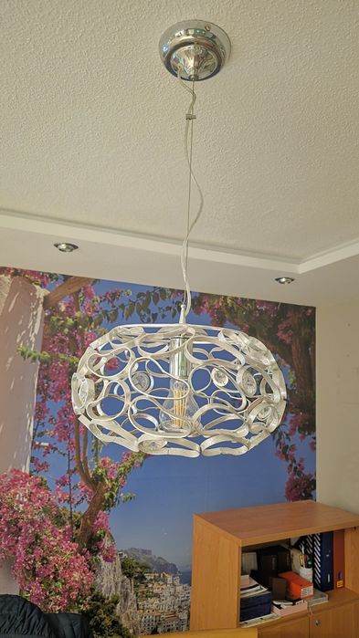 Lampa wisząca srebrna