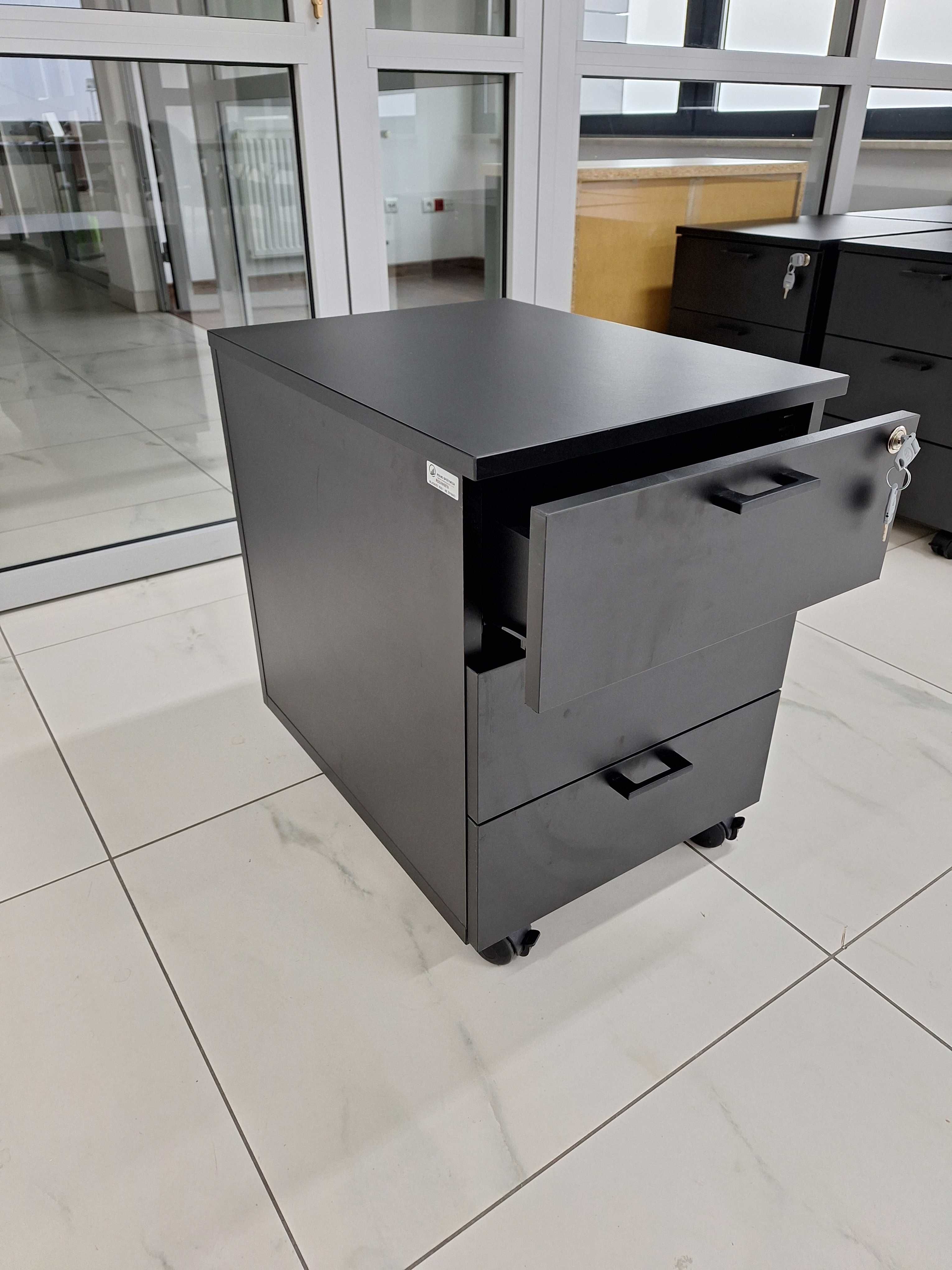 Kontener biurowy mobilny czarny z zamkiem 42,1 x 55,2 x 57,3