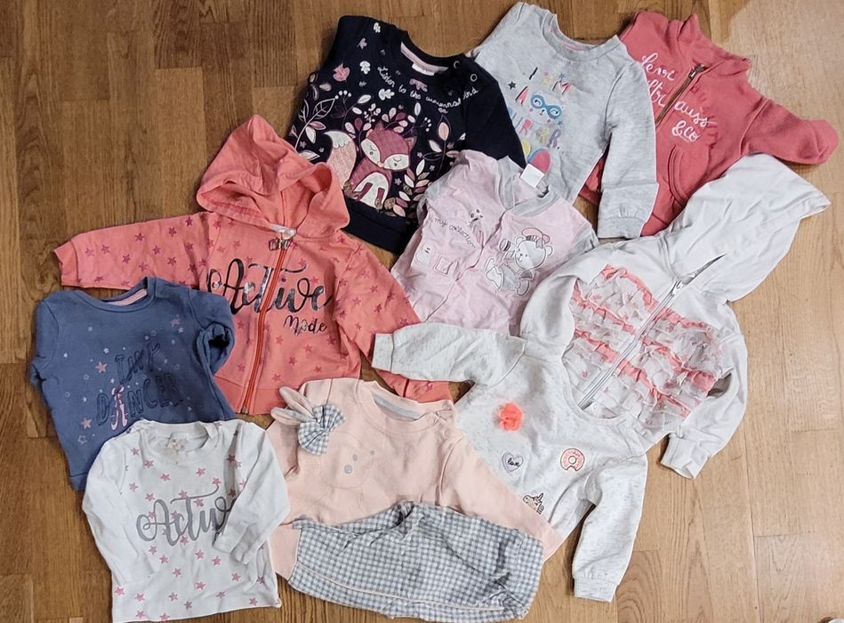 Bluzy dziewczęce r 74 zestaw 10 sztuk