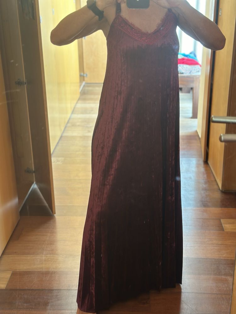 Vestido veludo comprido