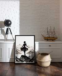 Plakat na Ścianę Obraz Minimalizm Baletnica Sztuka Art 40x60 cm