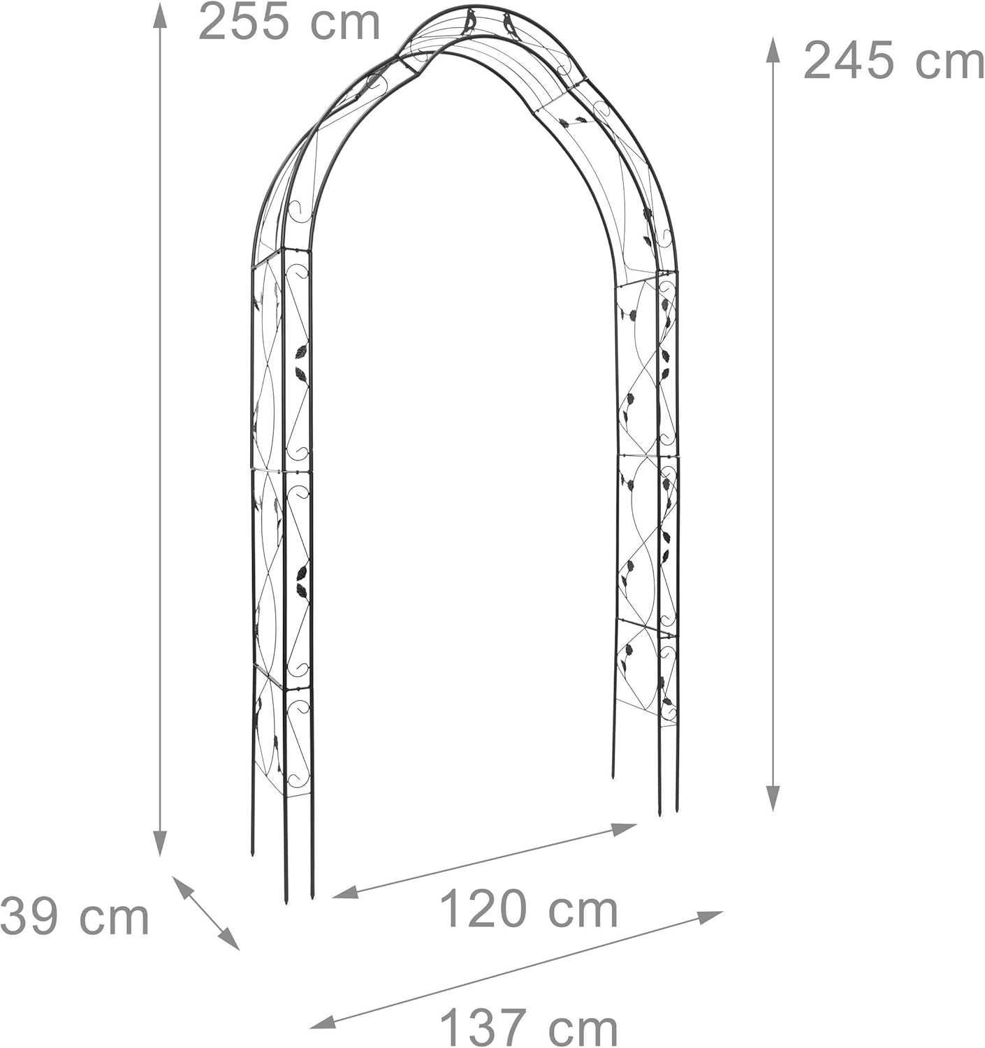 Pergola Relaxdays wys. x szer. x gł.: 255 x 137 x 39 cm