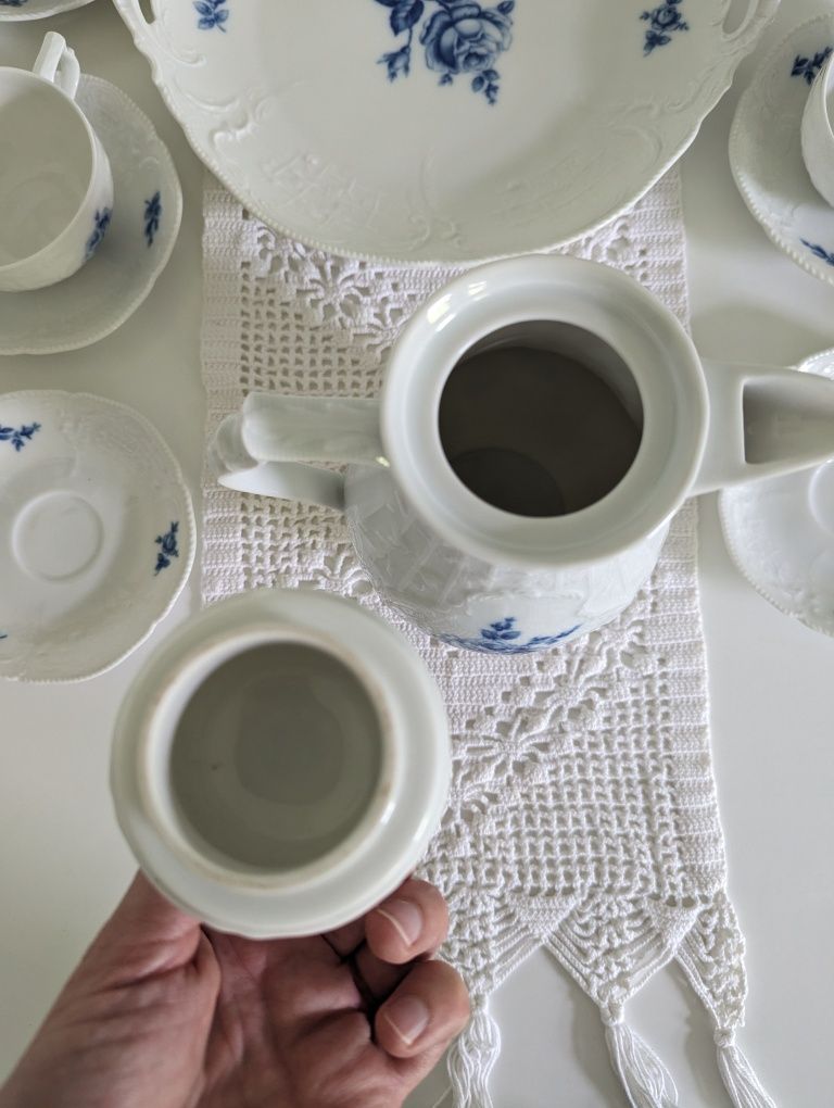 Rosenthal Sanssouci Serwis Blaue Rose Unikat