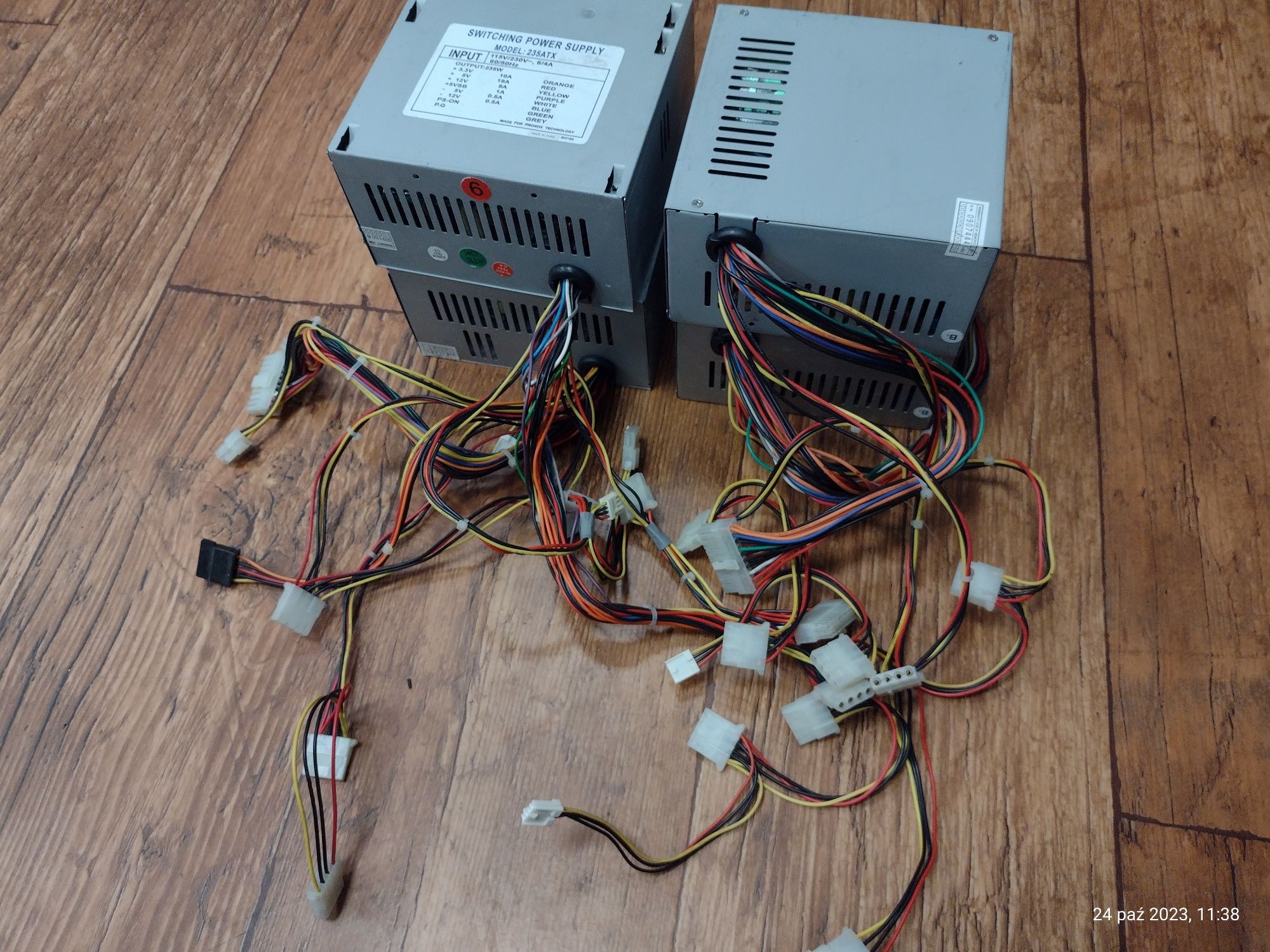 4 x zasilacze komputerowe PC ATX. Retro