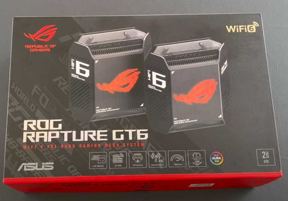 Маршрутизатор Asus ROG Rapture GT6 2PK Black MESH WiFi6  2.5 Гбіт/с