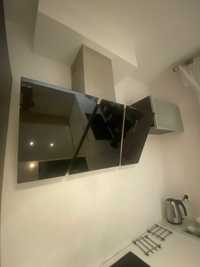 Okap kominowy Akpo. Czarne szkło.90 cm