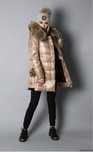 Liza Bruce parka kurtka puchowa jenot lis naturalny S M futro beżowa