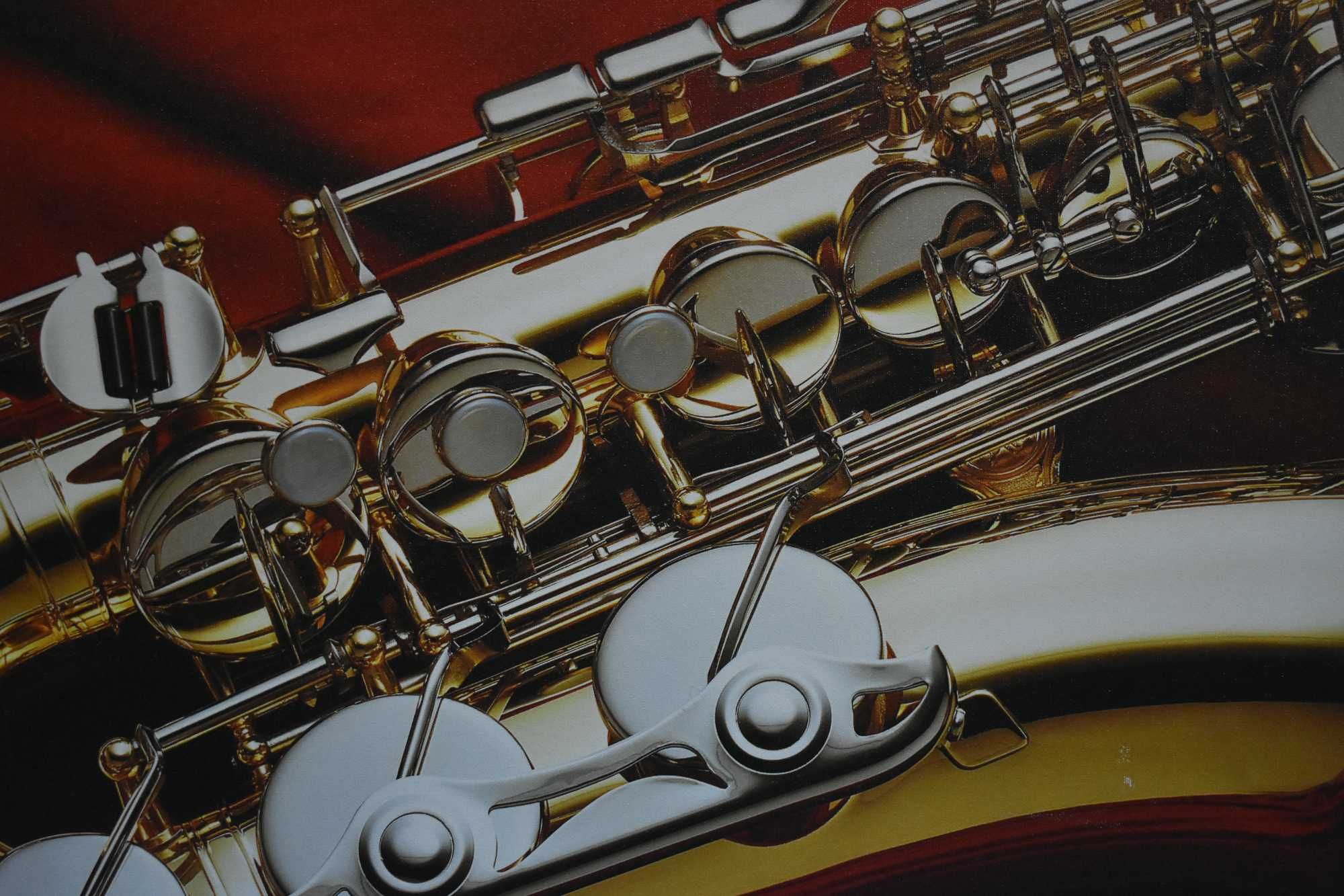 Plakat saksofon drukowany na płótnie 57x81 cm