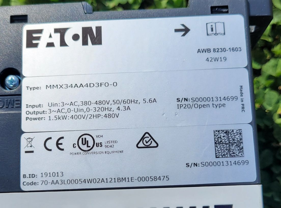 Falownik eaton 3 faz. 400v 1.5kw