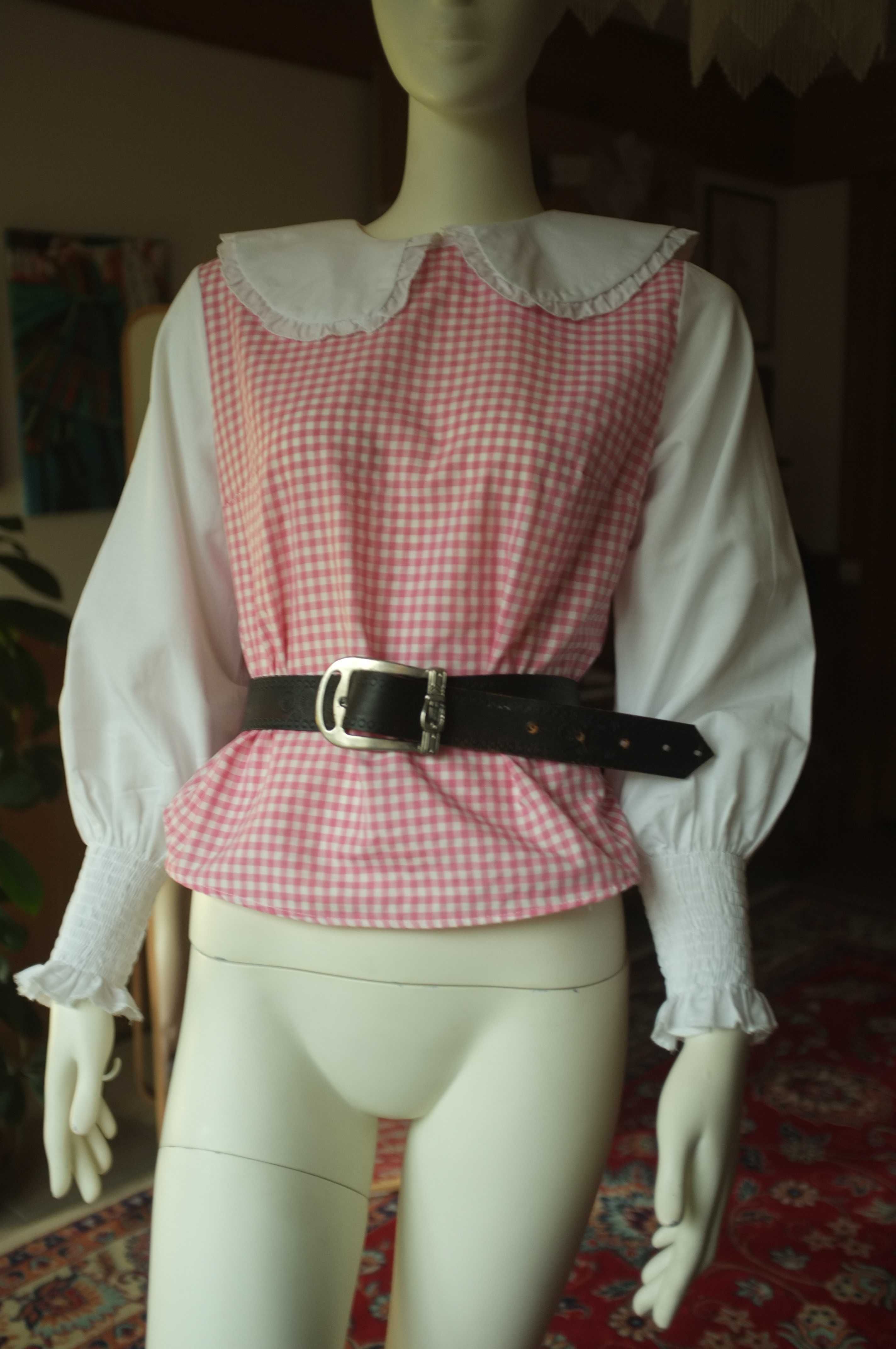 biała bluzka vintage z kołnierzem bufki fairy pastel gothic kawaii