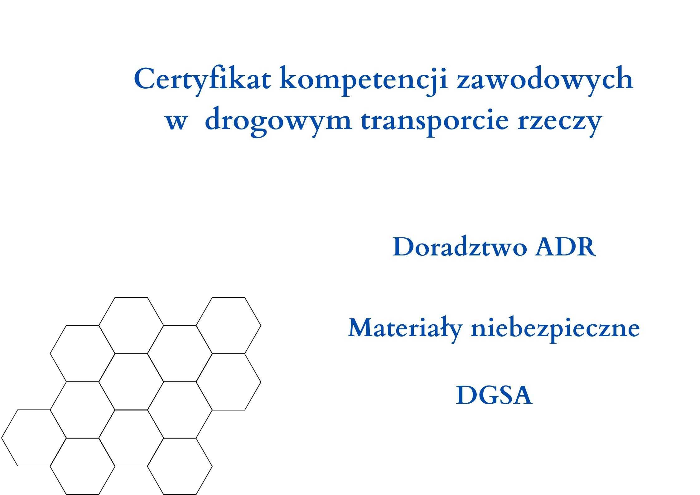 Użyczę certyfikat kompetencji zawodowych rzeczy i DORADCA ADR cała PL