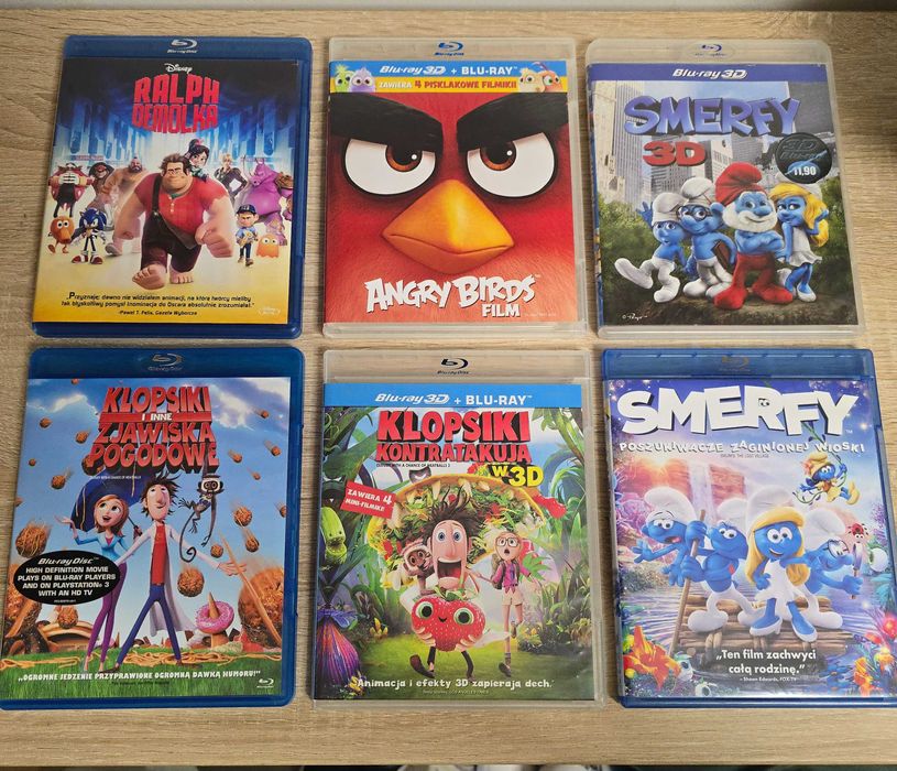 Kolekcja bajek Bluray, polskie wydania, stan BDB, bajki na blueray