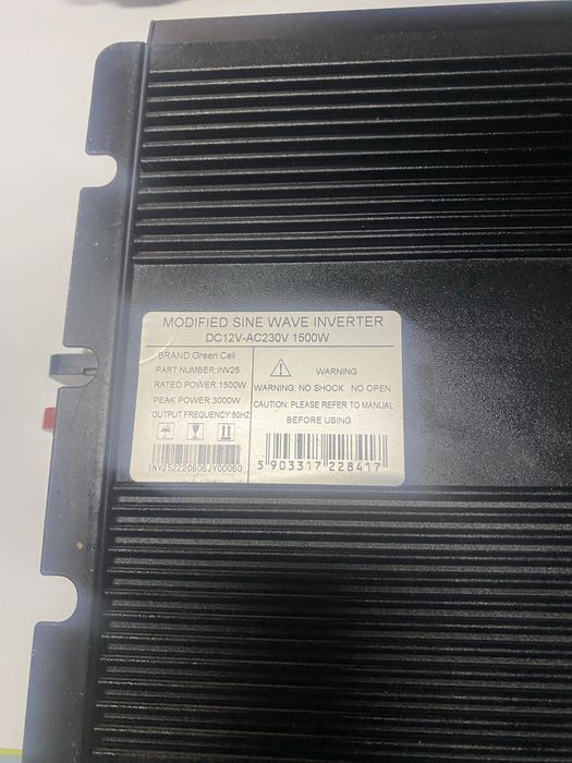 Перетворювач інвертор Green Cell 12V 230B 1500W/3000W