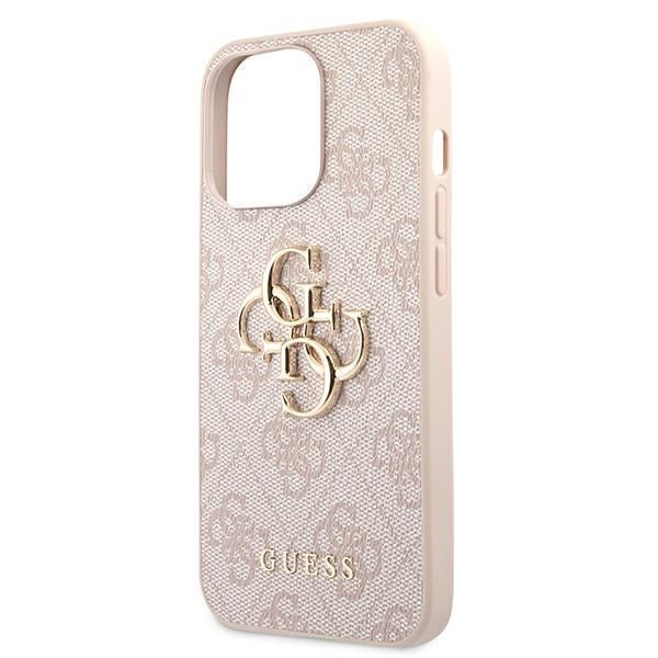 Guess Etui Ochronne iPhone 13 Pro / 13 6,1" Różowe - 4G Big Metal Logo