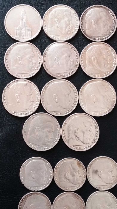 5 marek 2 marki 1934 , 1936 , 37 , 38 , 1939