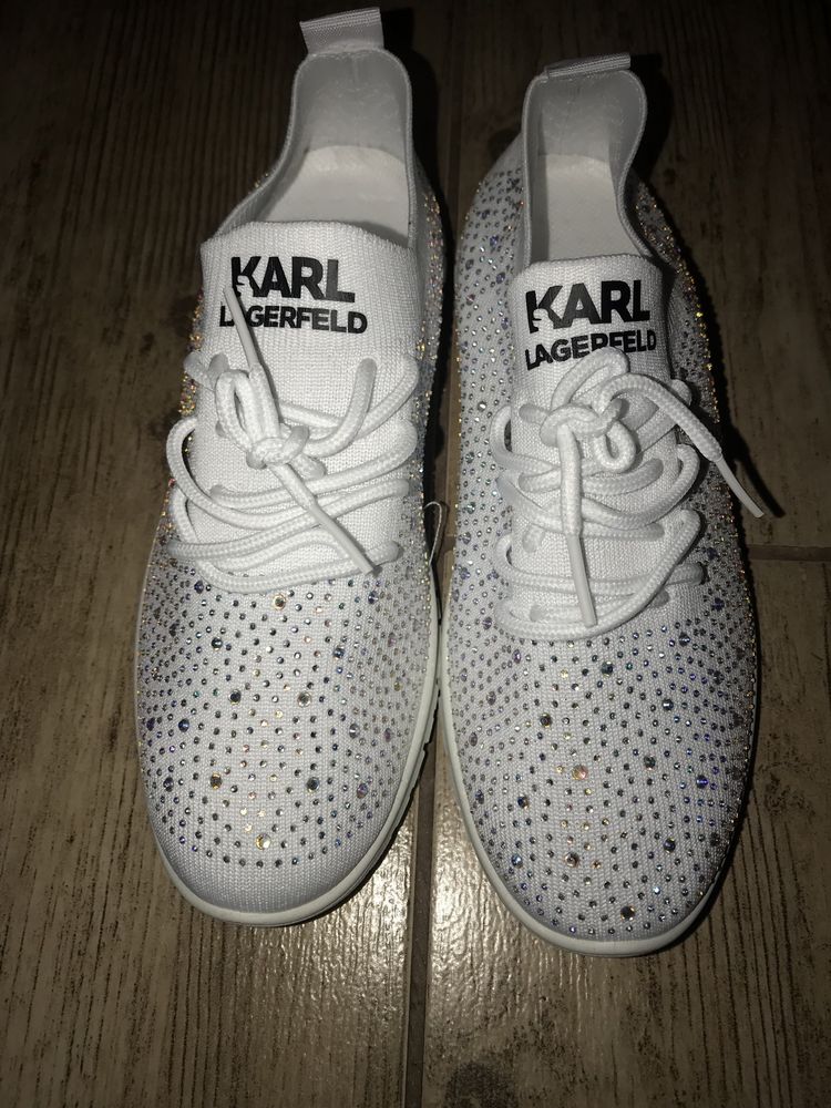 Nowe damskie buty logo Karl Lagerfeld 37 dżety cyrkonie