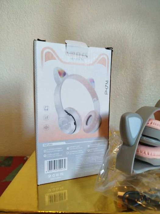 Headphones Cat Ear - Cinza/Rosa